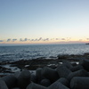 夕日の海岸