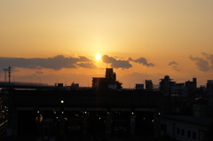 街の夕日