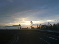 志賀草津高原ルートの夕日