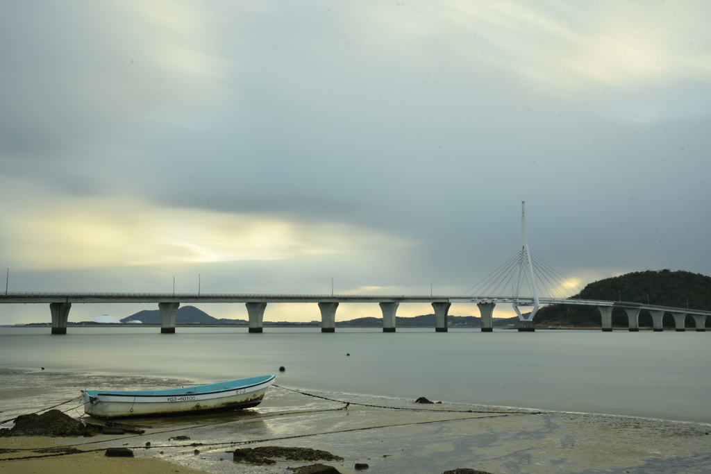 阿知須大橋の夕暮れ