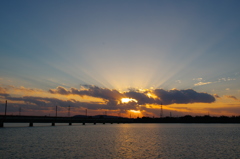 さわやかな夕日