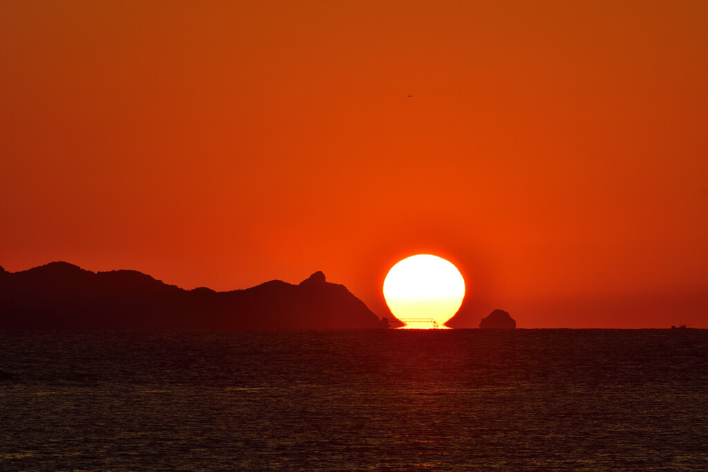 眩しい夕日