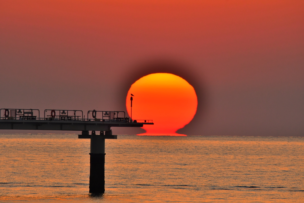 2月15日　ダルマ夕日