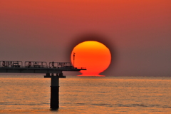 2月15日　ダルマ夕日