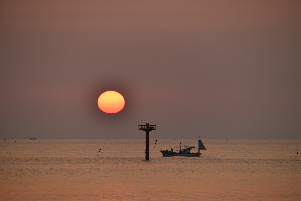 常盤海岸の暗い朝