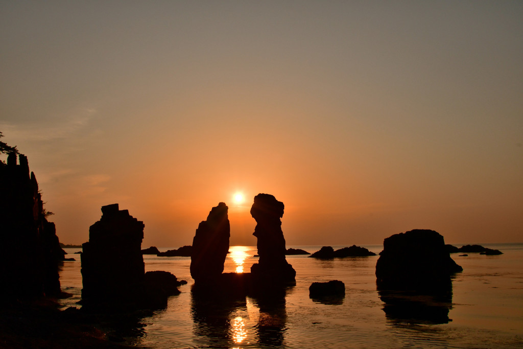 仮装行列の夕日