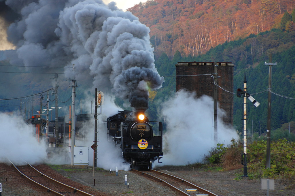 篠目駅にて