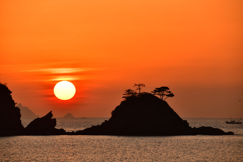 夕日　