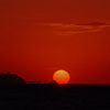 白島に沈む夕陽