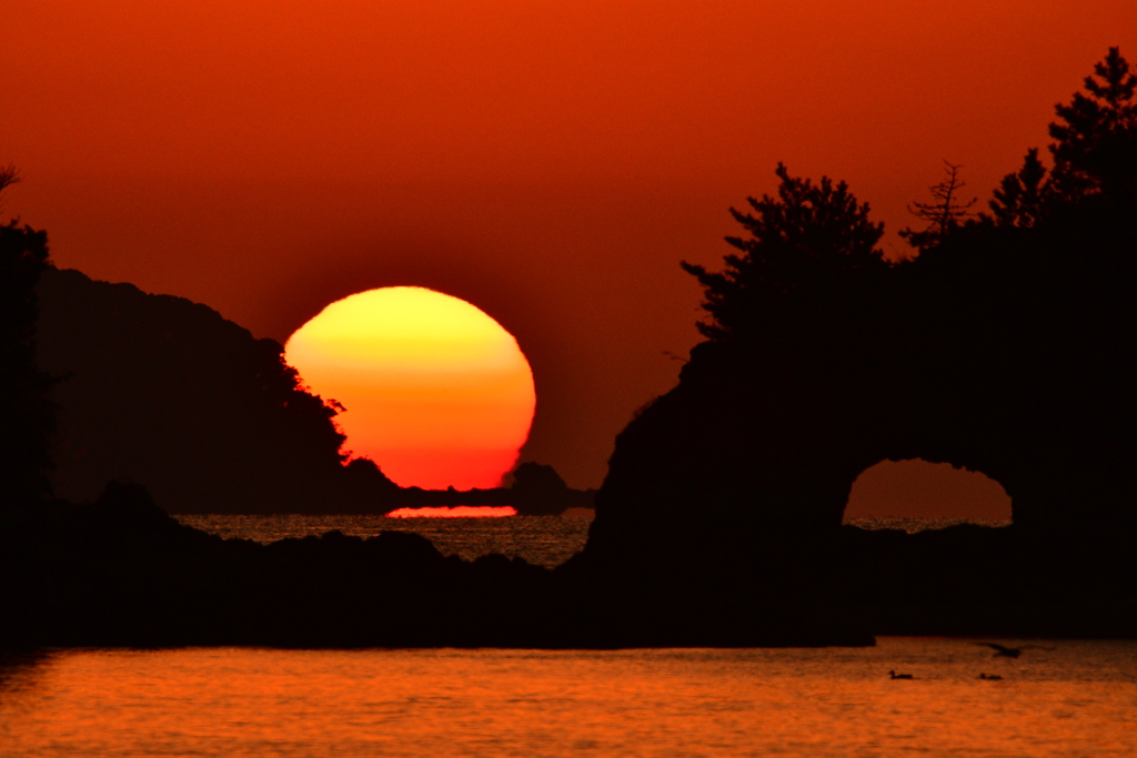 はなぐり岩の夕日
