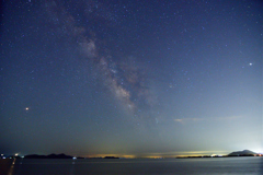 椹野川河口 の夏の夜