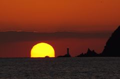 室積海岸の夕日