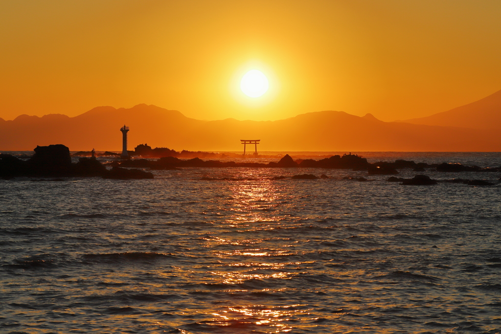 森戸の夕照