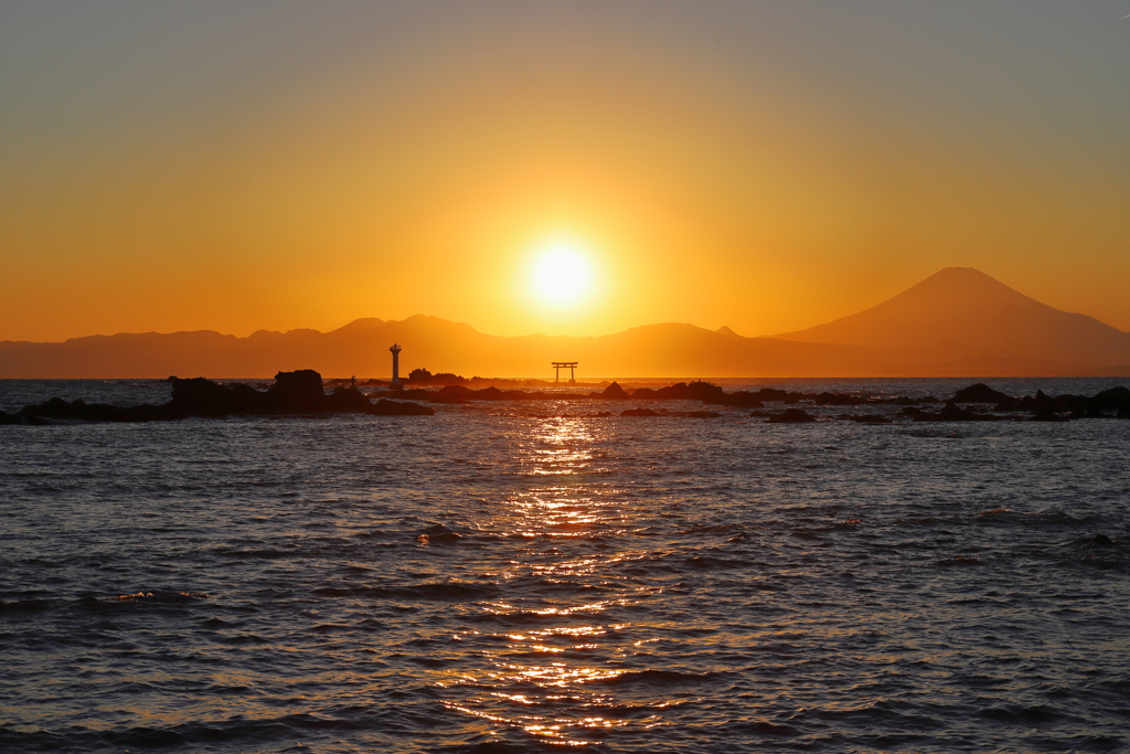 森戸の夕照