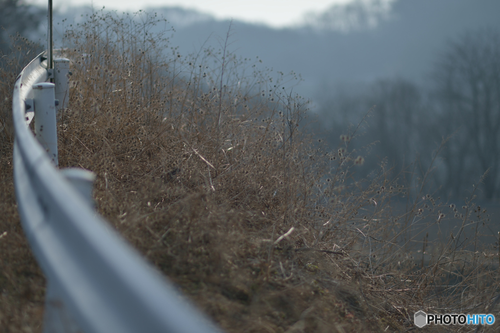 若干の右カーブ