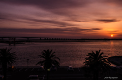 浜名湖の夕暮れ