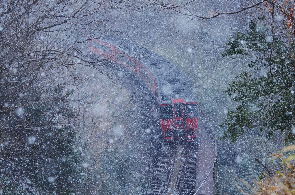 雪の九州鉄道
