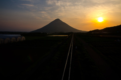 開聞岳の夕暮れ