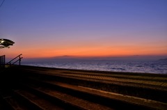 夕陽と駅