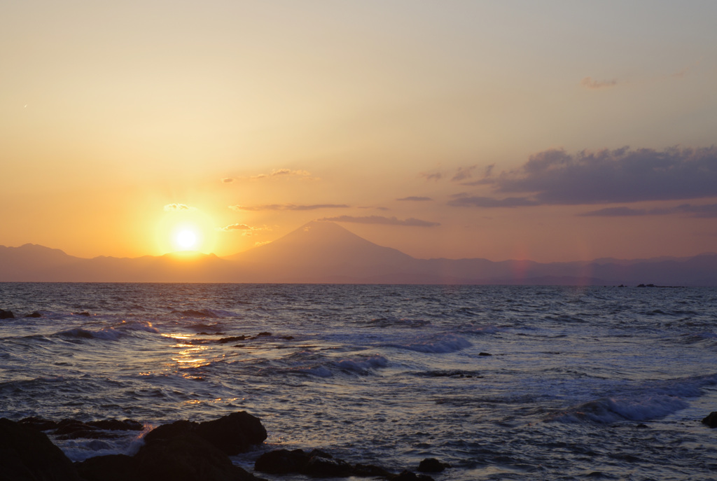 夕焼け富士山