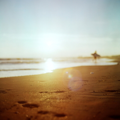 Surfer's silhouette