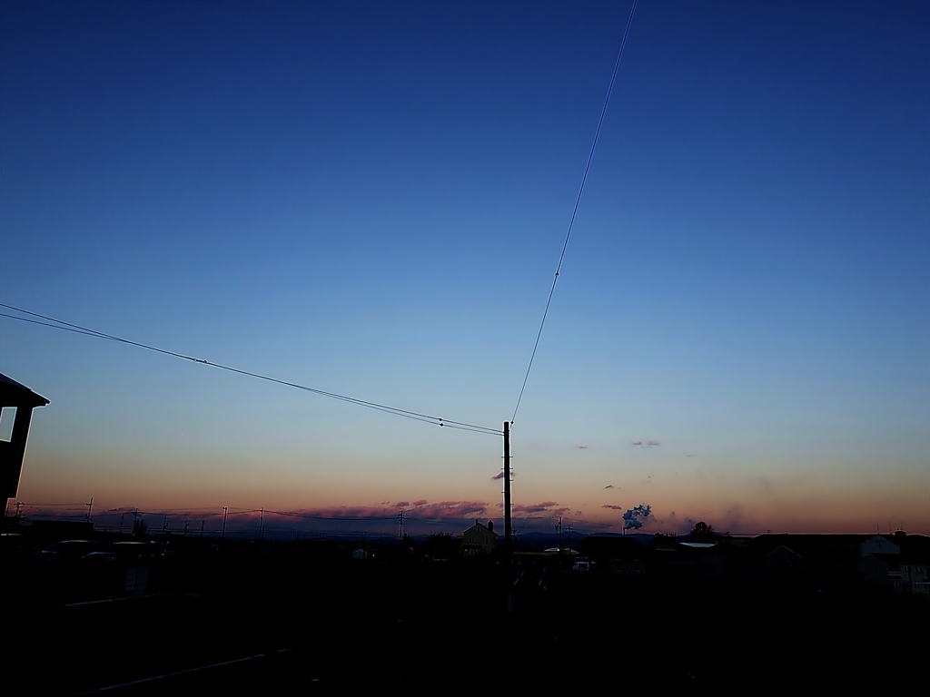 遠くの夕焼け