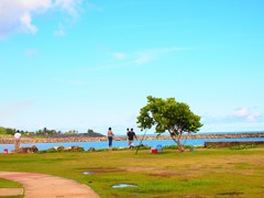 南の島の家族の休日
