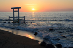 海辺の夕日