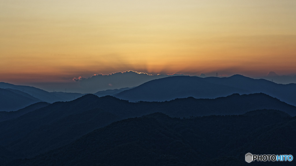 丹波高地の夕暮れ