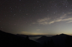 奈良県大塔村　高野辻ヘリポートから夜天の空5　雲海