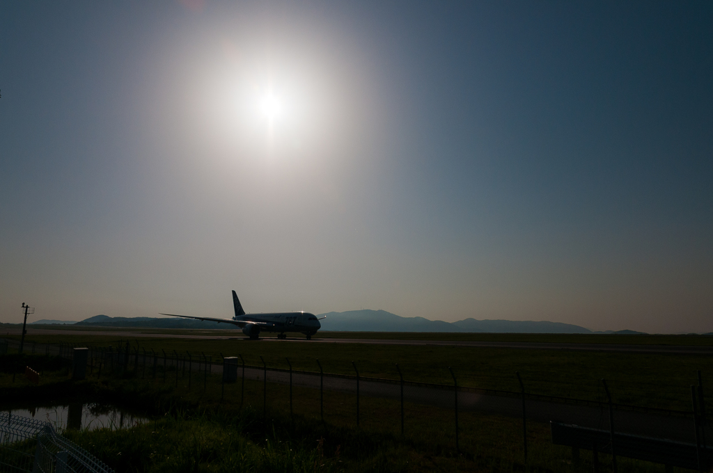 岡山空港に訪れる朝