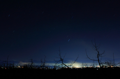 星の降る田舎の夜景