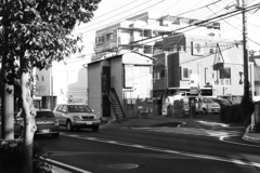 調布 旧道と新道が交差する