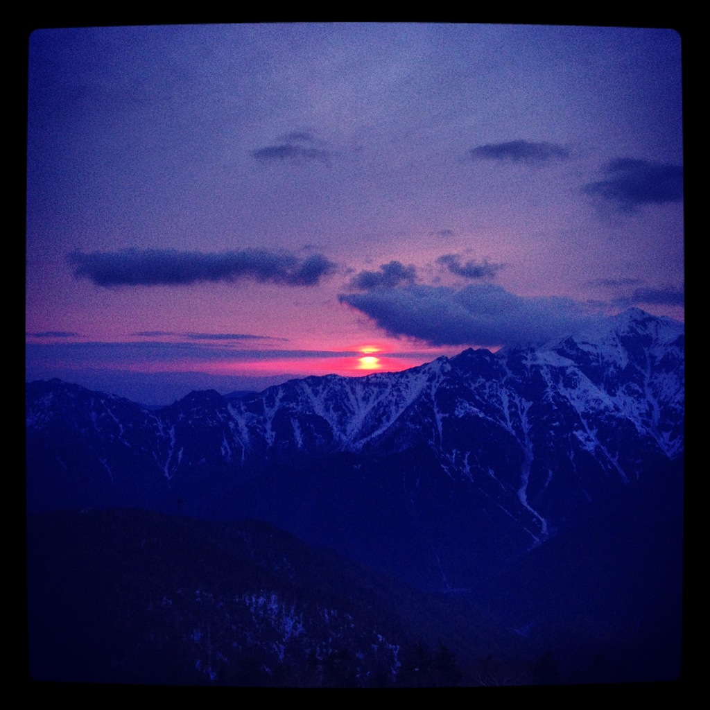 西穂　夕焼け