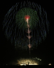 漆黒に咲いた深緑の華 ~ちくせい花火大会