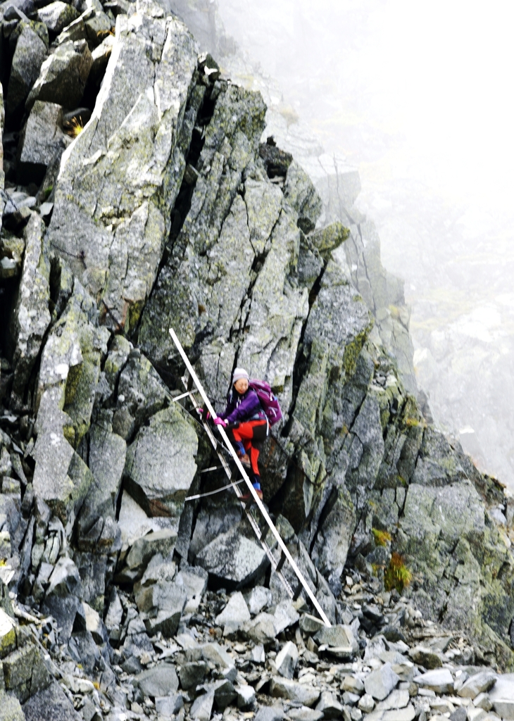 ハシゴの登山者