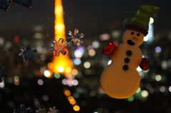東京タワーっぽい雪だるま