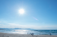 わーい　海だー