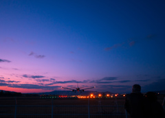 夕日のランディング