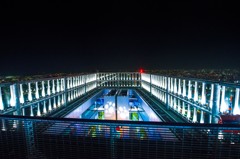 阿倍野ハルカス　ヘリポートにて