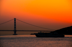 フェリーからの明石大橋