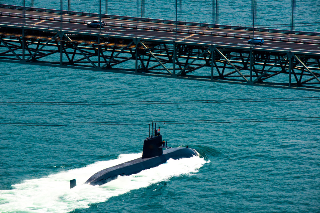 関門峡と潜水艦