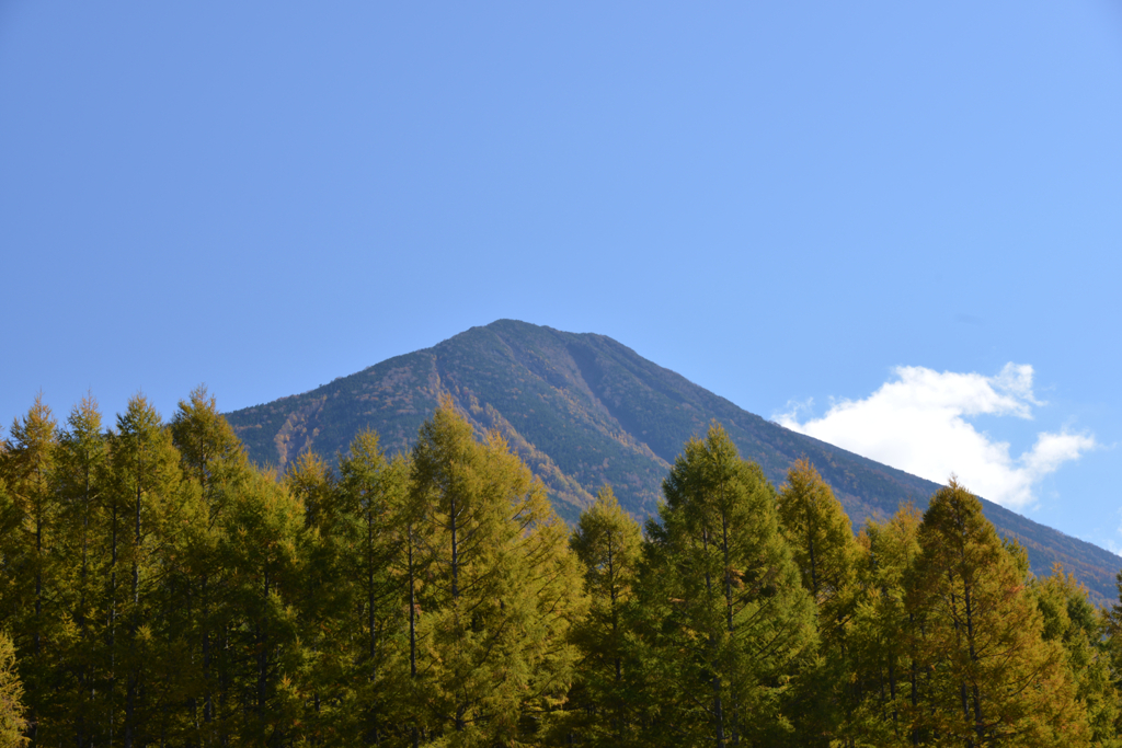 三本松茶屋から男体山
