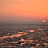 ボルガ河と夕日