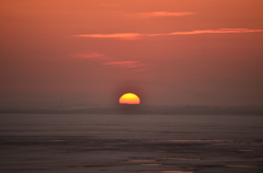ボルガ川に沈む夕日