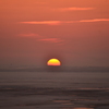 ボルガ川に沈む夕日