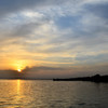 ボルガ河と夕日