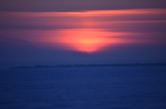 ボルガ川に沈む夕日