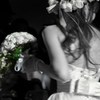 a bride with her bouquet