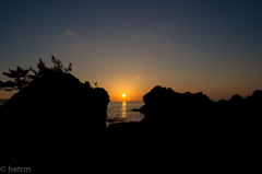 佐渡市西三川海岸　夕景